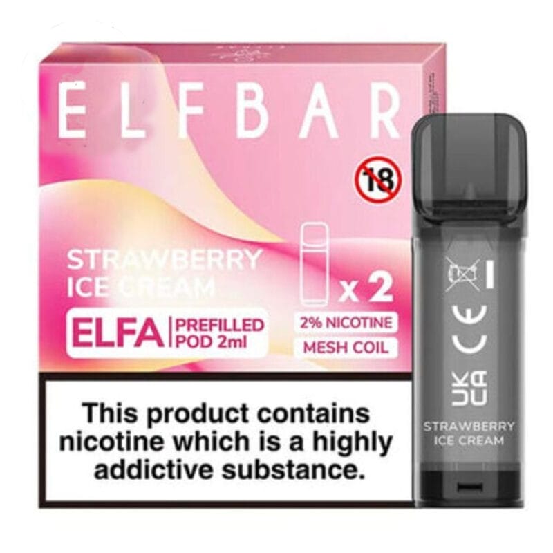 Elf Bar ELFA Prefilled Pod (2 x 2ml) Strawberry Ice Cream