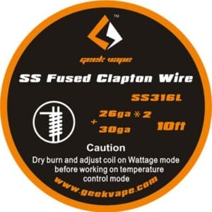 Geek Vape SS Fused Clapton Wire SS316L 26ga x 2 + 30ga 3m 0.94Ohm