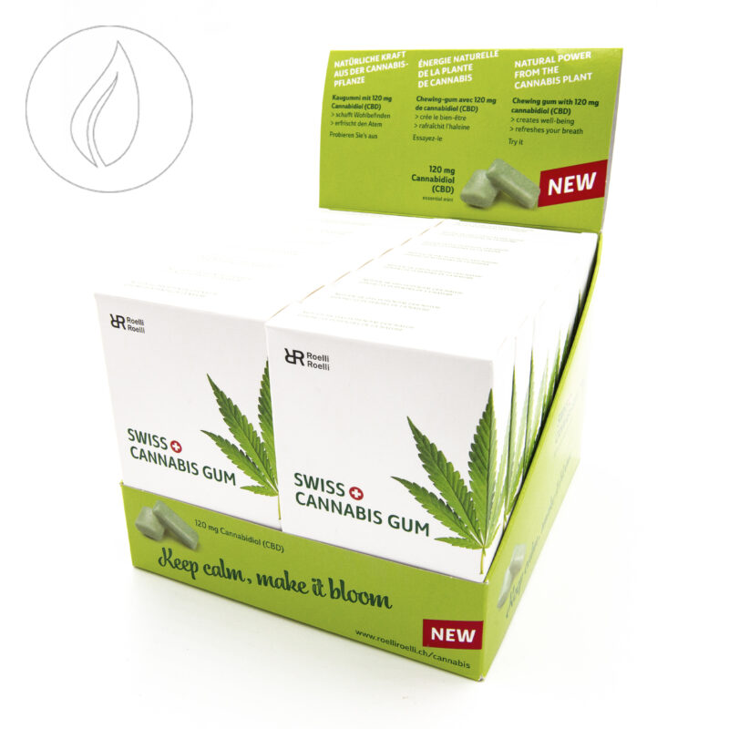 Swiss Cannabis Gum 120mg CBD Display 16x