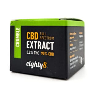 eighty8 CBD Extract Crumble Full Spectrum 0.2% THC 90% CBD 1g